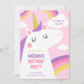 Invitation Anniversaire de la licorne (Devant)