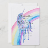 Invitation Anniversaire de la licorne blanche (Devant)