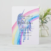 Invitation Anniversaire de la licorne blanche (Debout devant)