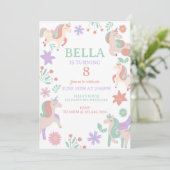 Invitation Anniversaire de la licorne, Célébration magique, (Debout devant)