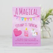 Invitation Anniversaire de la licorne Cinq ans (Debout devant)