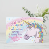 Invitation Anniversaire de la licorne, Invitation  (Debout devant)