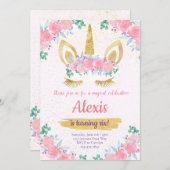 Invitation Anniversaire de la licorne, Invitation  (Devant / Derrière)