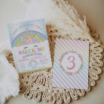 Invitation Anniversaire de la licorne, Invitation<br><div class="desc">Pastel arc-en-ciel magique licorne invitations anniversaire</div>