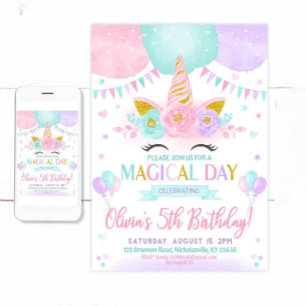 Invitation Anniversaire de la licorne, Invitation 