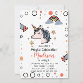 Invitation Anniversaire de la licorne magique (Devant)