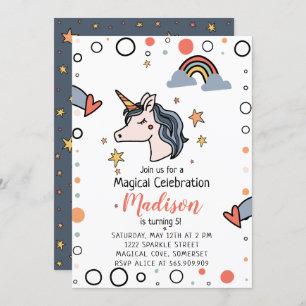 Invitation Anniversaire de la licorne magique