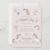 Invitation Anniversaire de la licorne magique (Devant)
