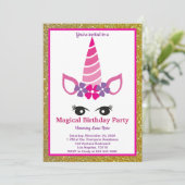 Invitation Anniversaire de la licorne magique (Debout devant)