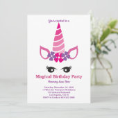Invitation Anniversaire de la licorne magique (Debout devant)