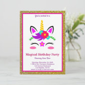 Invitation Anniversaire de la licorne magique (Debout devant)