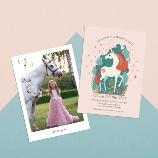 Invitation Anniversaire de la licorne magique