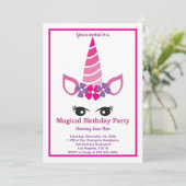 Invitation Anniversaire de la licorne magique (Debout devant)