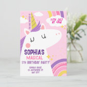 Invitation Anniversaire de la licorne magique Arc  (Debout devant)