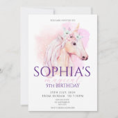 Invitation Anniversaire de la licorne magique Arc (Devant)
