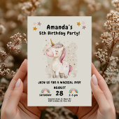 Invitation Anniversaire de la licorne magique pour les filles
