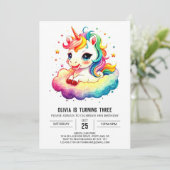 Invitation Anniversaire de la licorne mythique Sparkle (Debout devant)