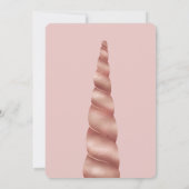 Invitation Anniversaire de la licorne or rose pâle (Dos)