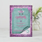 Invitation Anniversaire de la licorne pourpre mous (Debout devant)