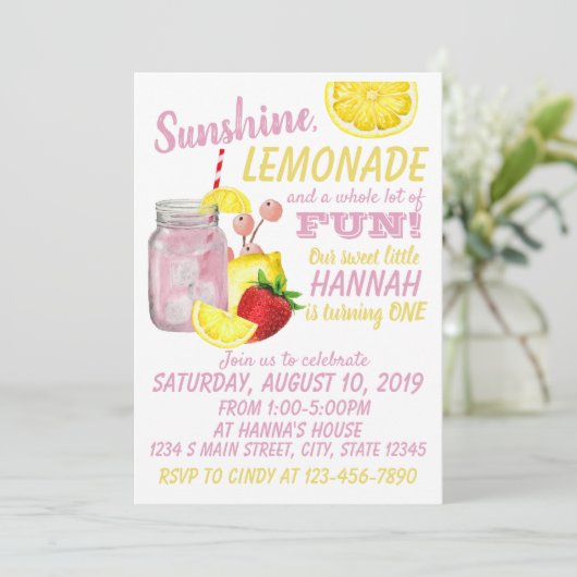 Invitation Anniversaire de la limonade (Debout devant)