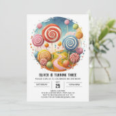 Invitation Anniversaire de la Lollipop pour enfants (Debout devant)