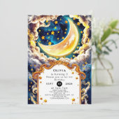 Invitation Anniversaire de la Lune de Boho (Debout devant)