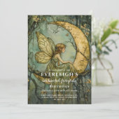 Invitation Anniversaire de la lune de croissant de fées de fo (Debout devant)