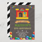 Invitation Anniversaire de la maison de ballons (Devant / Derrière)