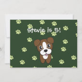 Invitation Anniversaire de la marionnette Super Cute Green Bo (Dos)