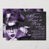 Invitation Anniversaire de la mascarade violette (Devant / Derrière)