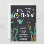 Invitation Anniversaire de la mer profonde du poisson-pêcheur (Devant)