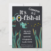 Invitation Anniversaire de la mer profonde du poisson-pêcheur (Devant)