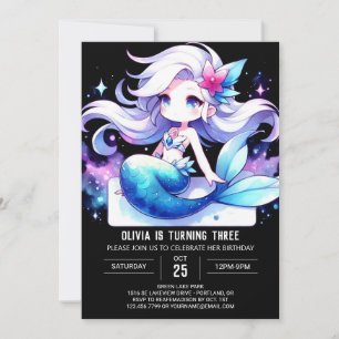 Invitation Anniversaire de la mignonne sirène