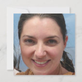 Invitation Anniversaire de la mort bleu aquarelle photo (Dos)