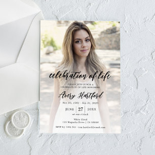 Invitation Anniversaire de la mort Célébration de la vie Mémo