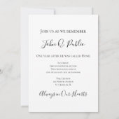 Invitation Anniversaire de la mort des orchidées noires et bl (Dos)