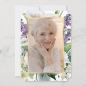 Invitation Anniversaire de la mort Fête de la vie (Dos)