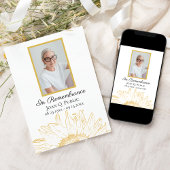 Invitation Anniversaire de la mort graphique du tournesol jau