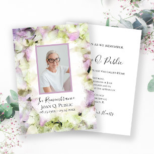 Invitation Anniversaire de la mort presque rose Hydrangea