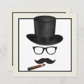 Invitation Anniversaire de la Moustache de Man (Devant / Derrière)