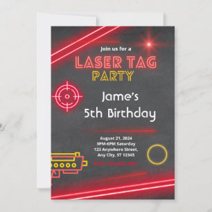 Invitation Anniversaire de la partie laser excitan