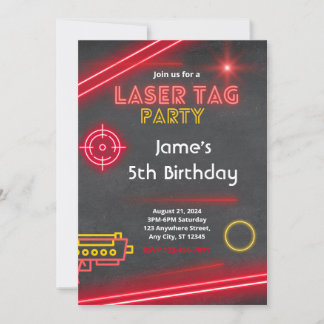 Invitation Anniversaire de la partie laser excitan