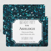 Invitation Anniversaire de la Parties scintillant de Chunky T (Devant / Derrière)