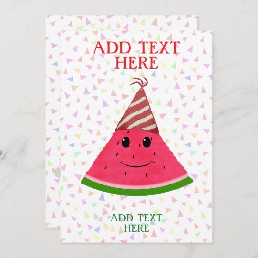 Invitation Anniversaire de la pastèque (Devant / Derrière)