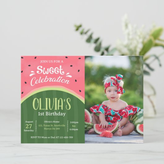 Invitation Anniversaire de la pastèque (Debout devant)