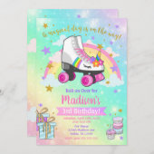 Invitation Anniversaire De La Patinée De Rouleaux  (Devant / Derrière)