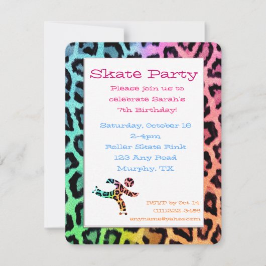 Invitation Anniversaire de la patinoire Leopard Ra (Devant)