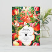 Invitation Anniversaire de la pêche à l'aquarelle enchantée (Debout devant)