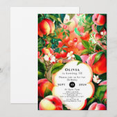 Invitation Anniversaire de la pêche à l'aquarelle enchantée (Devant / Derrière)