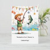 Invitation Anniversaire de la pêche pour Little Anglers Party (Debout devant)